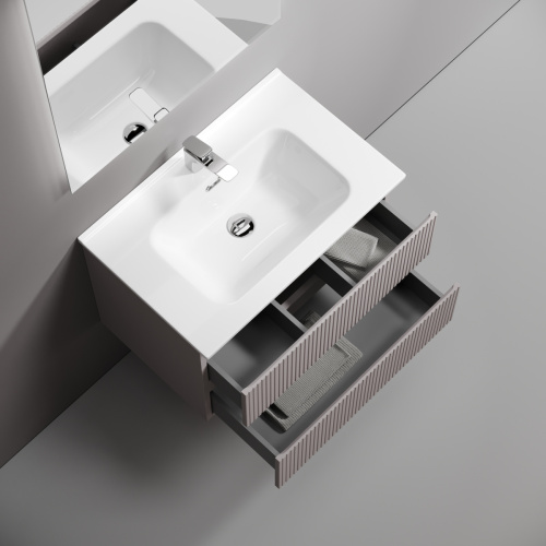 Тумба под раковину Sancos SNOB T SNT70SM 70х40 подвесная цвет серый - фото 4